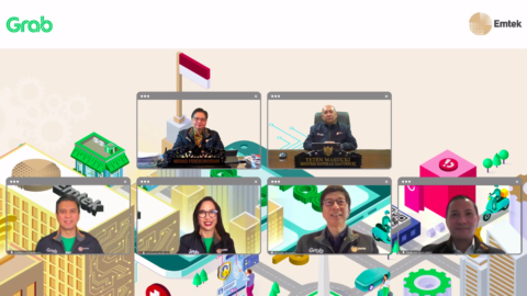 Screen cap of virtual press conference of Grab and Emtek