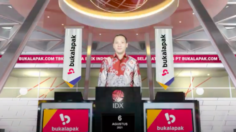 Screenshot of Bukalapak's IPO press event.