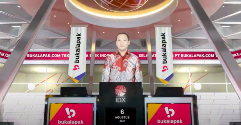 Screenshot of Bukalapak's IPO press event.