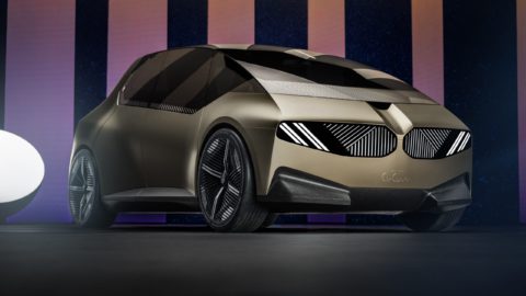 Gauzy SPD smart glass headlights for BMWi Vision Circular Showcar. Photo courtesy of Gauzi via NoCamels.