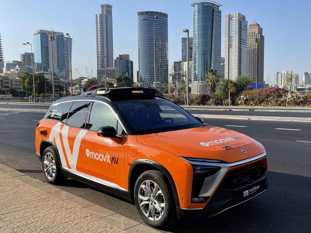 Mobileye will launch an autonomous taxi in Munich and Tel Aviv in 2022. Courtesy of Mobileye and Moovit via NoCamels.