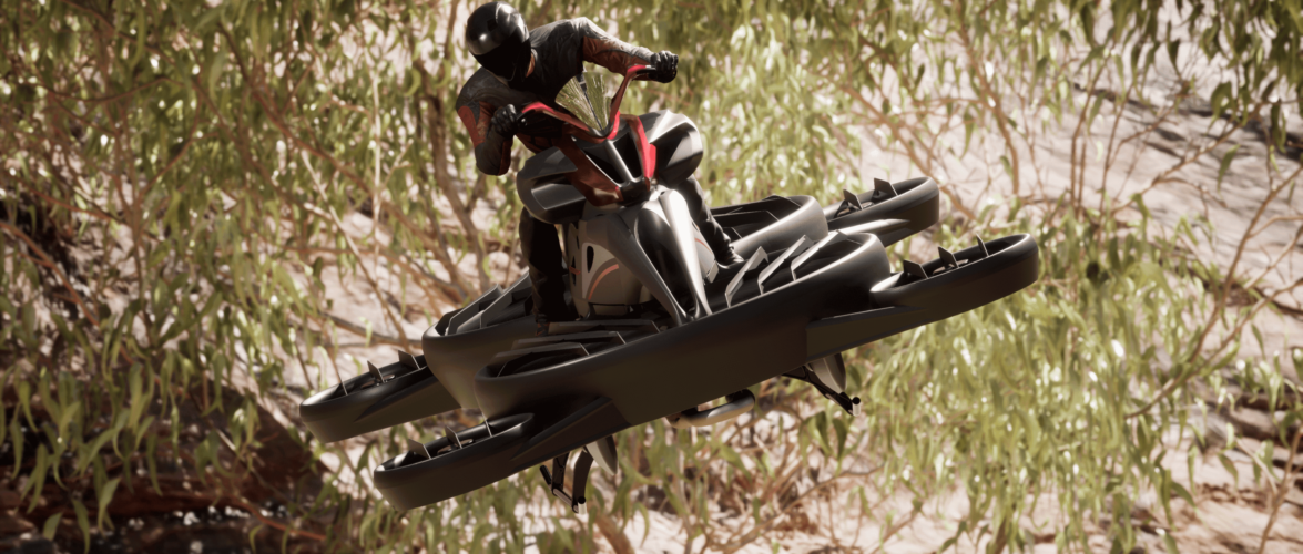 XTurismo Le flying motorcycle. Photo courtesy of A.L.I. Technologies 