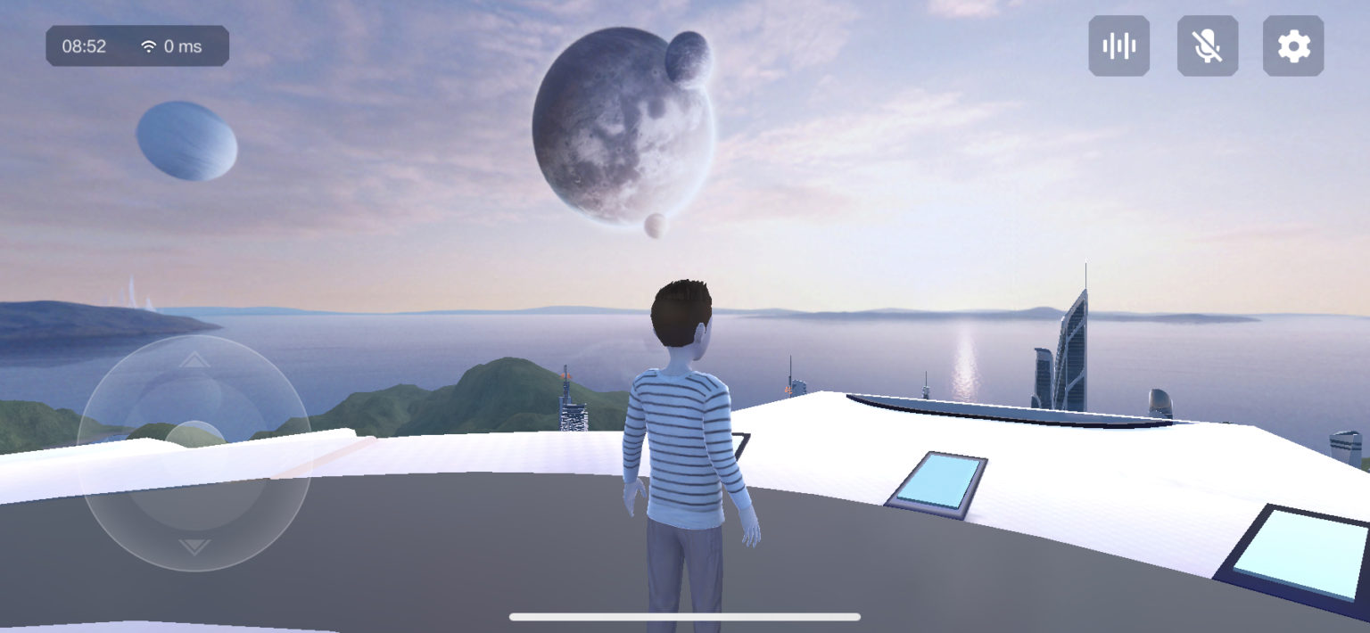 The Xirang metaverse by Baidu is still sparse and unpopulated. Screengrab by KrASIA.