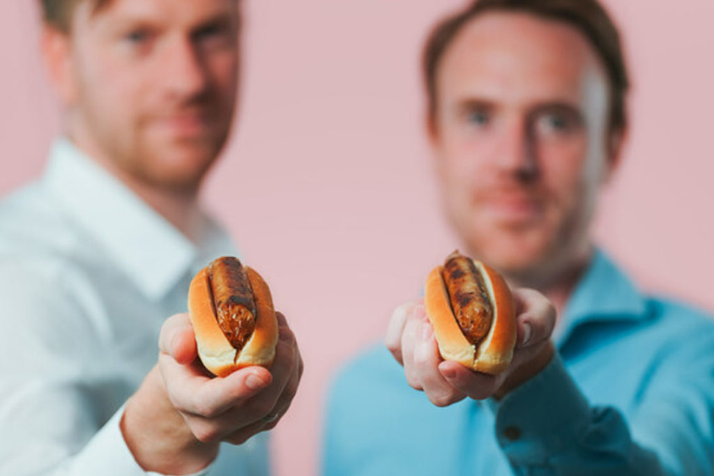 Introducing Meatable's Pork Sausages: Meatable's Founders CTO Daan Luining (L) and CEO Krijn de Nood (R)