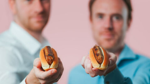Introducing Meatable's Pork Sausages: Meatable's Founders CTO Daan Luining (L) and CEO Krijn de Nood (R)