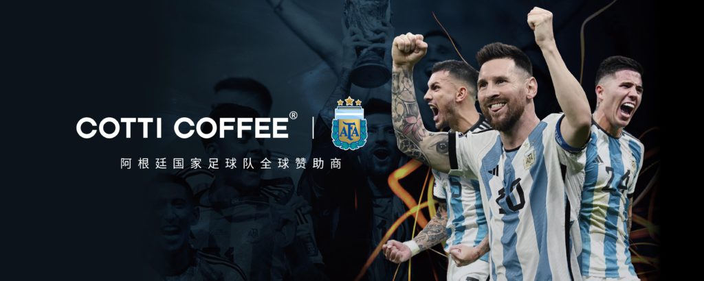 Image of Cotti Coffee announcing its global sponsorship of Argentina’s national football team.