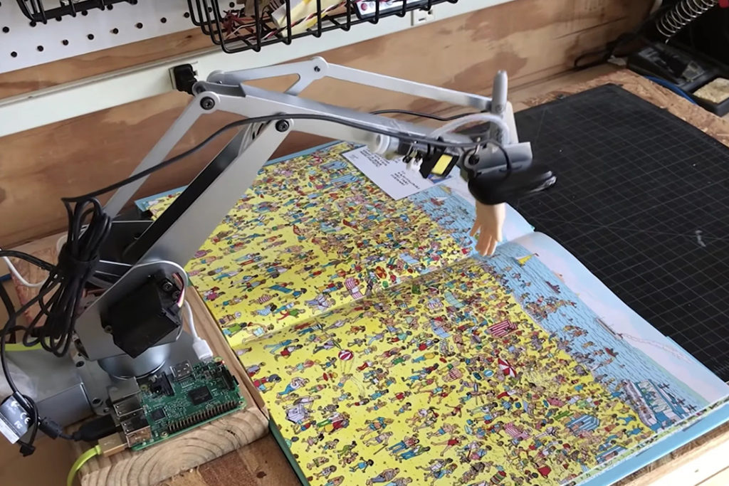 Photo of an AI-powered robot that can pinpoint Waldo within seconds.