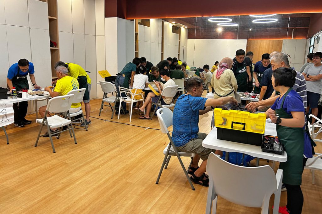 Repair Kopitiam is a community initiative in Singapore where volunteers help others repair and reuse their electrical appliances and electronic goods.