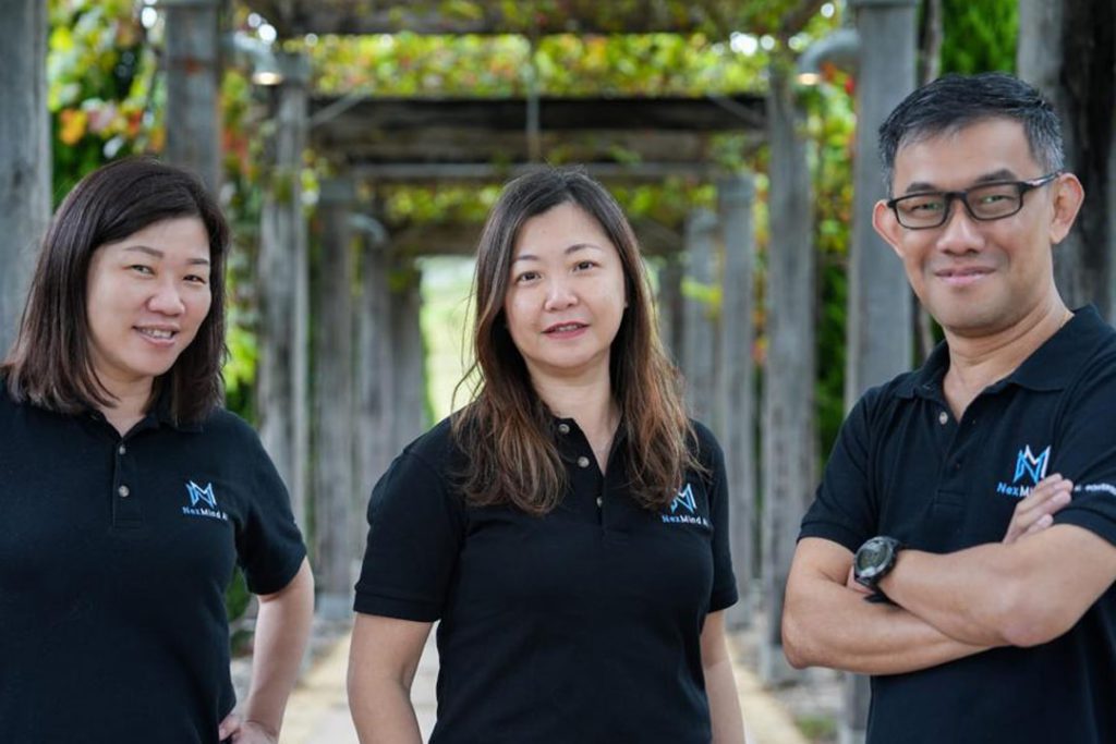 Photo of NexMind’s co-founders. From left to right: Bernie Law (CPO), Pattrine Hong (CFO), and Francis Lui (CEO).