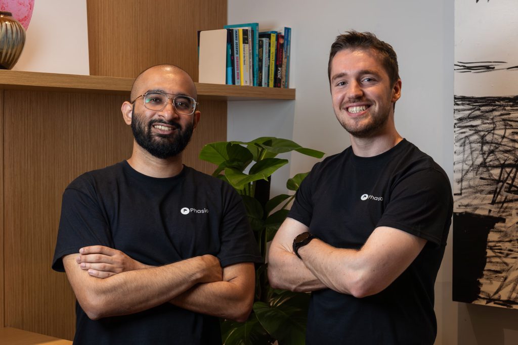Photo of Phasio’s co-founders, Sudharshan Raman (left) and Harry Conor Lucas.