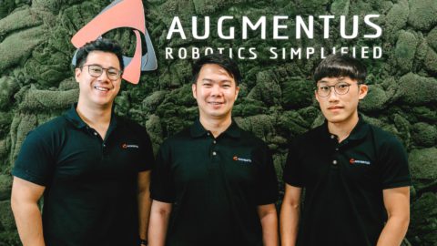 Photo of Augmentus’ co-founders. From left to right: Daryl Lim, Leong Yong Shin, and Chong Voon Foo. Photo courtesy of Augmentus.