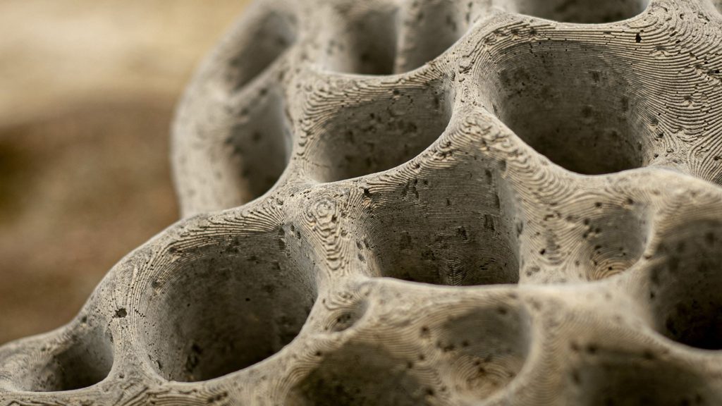 Close-up photo showcasing the textured structure of the panels produced by Living Seawalls.