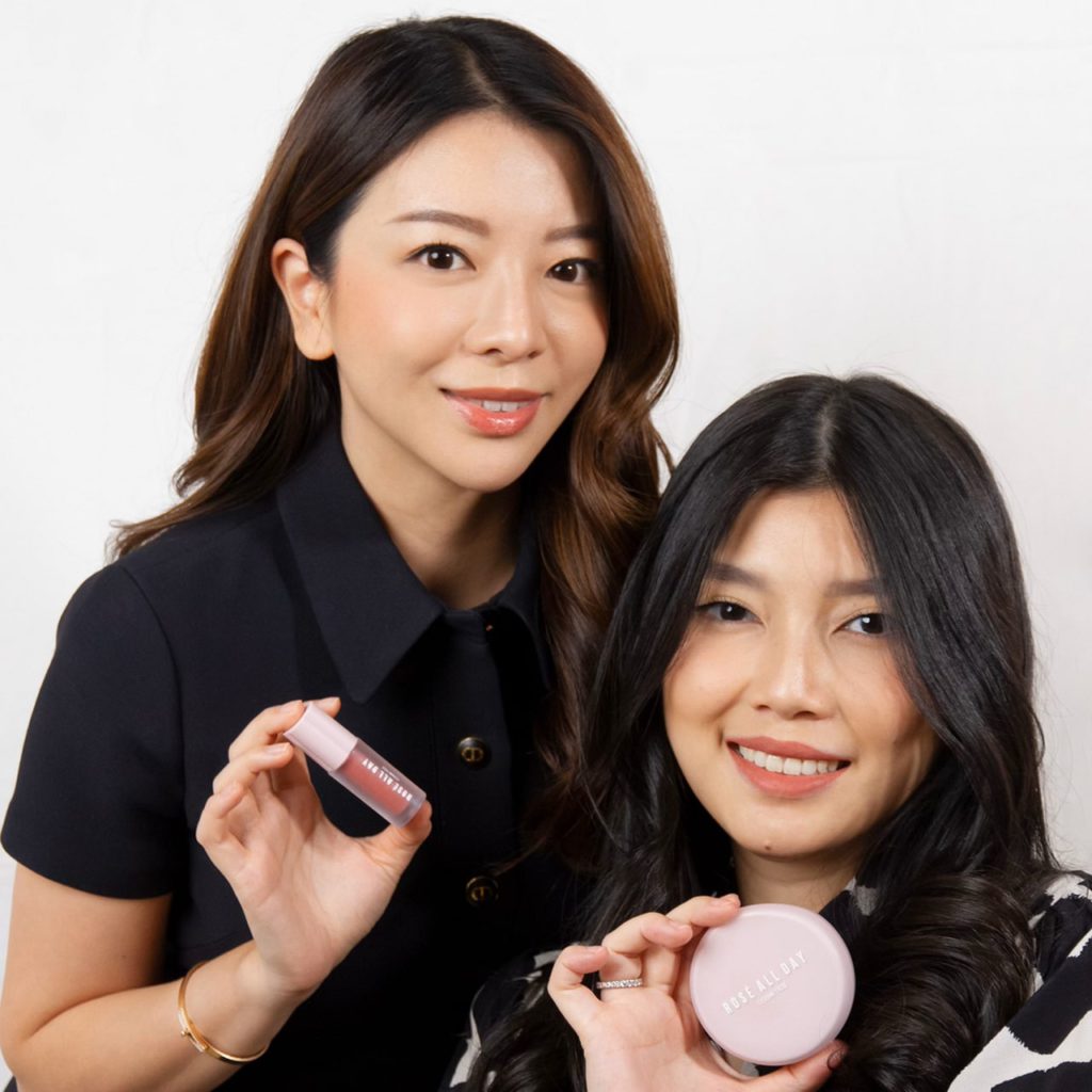 Photo of Tiffany Danielle (left), co-founder and CMO of Rose All Day Cosmetics (RADC), and Cindy Nyoto Gunawan, co-founder and CEO of RADC.