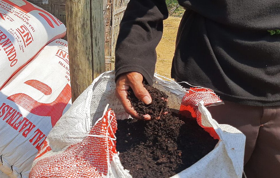 Photo of organic fertilizer produced by Sumber Makmur Farmers’ Collective.