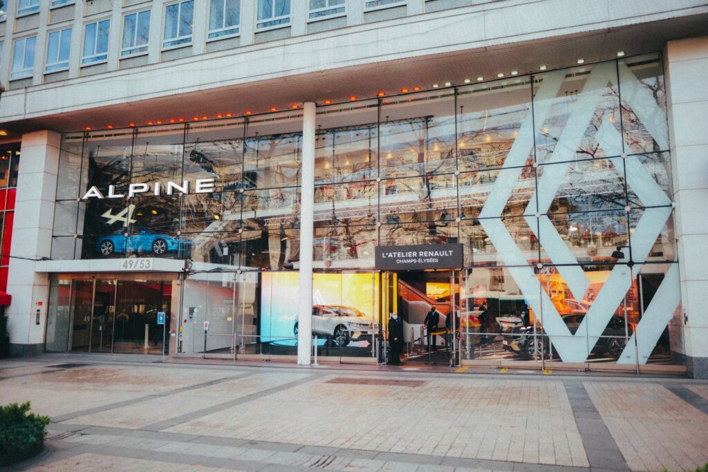 Photo of Renault’s store on the Champs-Elysees in Paris, France.