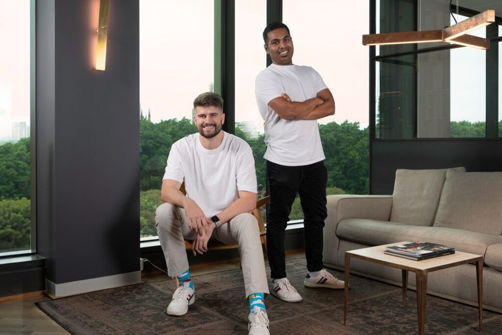 Photo of Daniel Kimber (left) and Ajaik Vivek, co-founders of Brainfish.