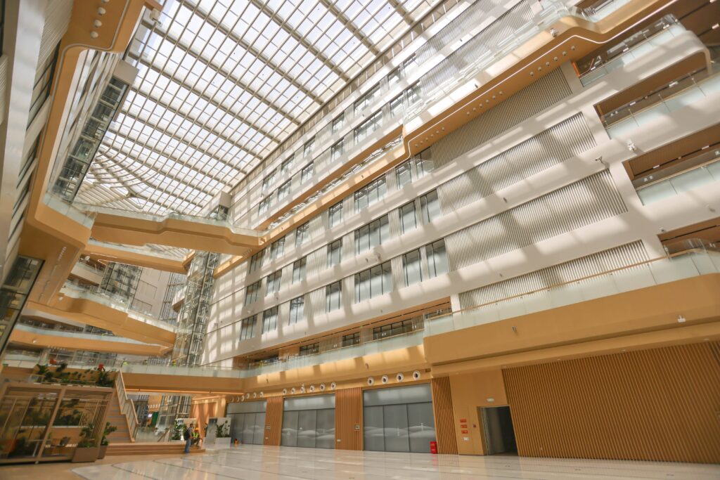 Photo showcasing the interior of Alibaba’s new Chaoyang Science and Technology Park in Beijing.