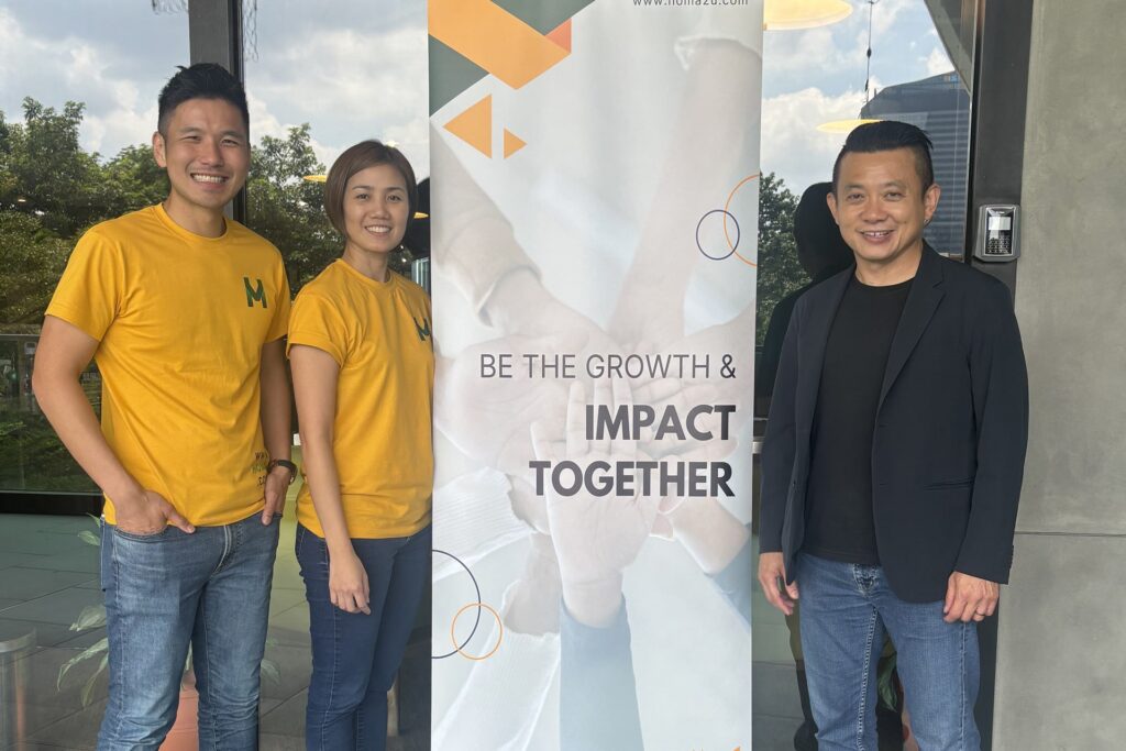 From left to right: James Yeoh, co-founder and chief strategy officer of Homa2u, Pennie Lim, co-founder and CEO of Homa2u, and Jeffrey Seah, general partner at Asia Fund X.
