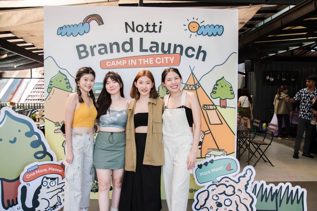 Photo of Notti Pet Food’s team members. From left to right: Amelia Tang, operation manager, Shing Wei, marketing manager, Ke Yee Yap, founder, and Sarah Koay, product manager.