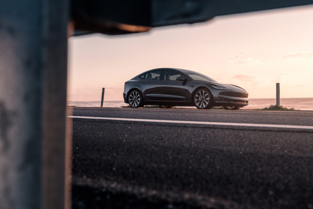 Promotional image of Tesla’s Model 3 electric vehicle.