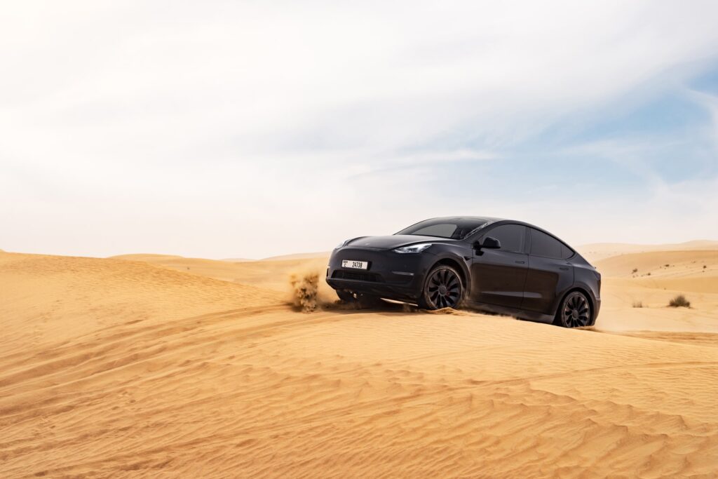Promotional image of Tesla’s Model Y electric vehicle.