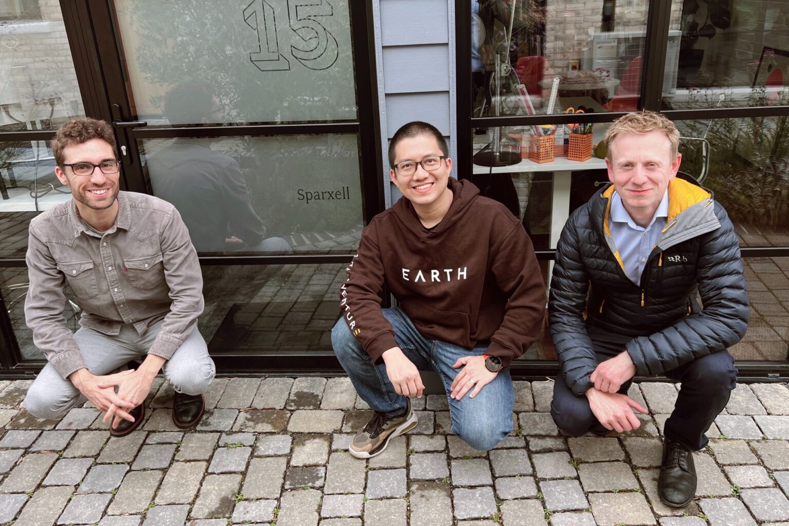 From left to right: Benjamin Droguet, founder and CEO of Sparxell, Tien Nguyen, founding partner of Earth Venture Capital, and Simon Kew, COO of Sparxell. Photo courtesy of Earth Venture Capital.