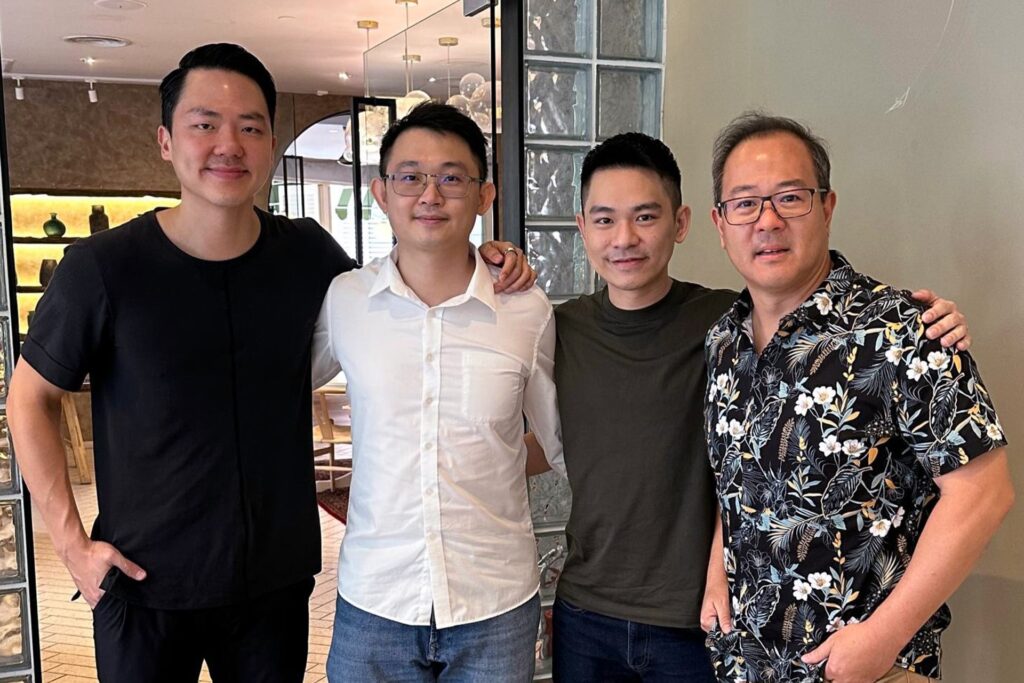 From left to right: Joel Neoh, Chan Qi Yang, Chang Lih Yen, and Thomas Tsao. Neoh is a founder partner at First Move while Tsao is the co-founder and chairperson of Gobi Partners. Chan and Chang are co-founders of FinKnight.