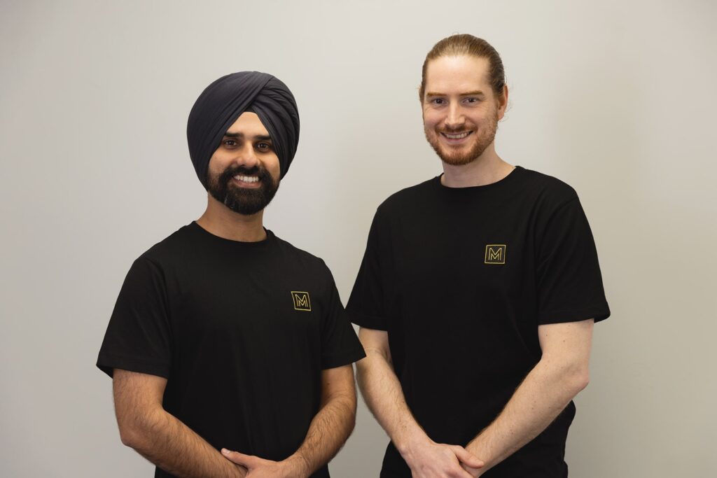 Photo of Jotinder Singh (left) and Shaun Seaman, the co-founders of Mushroom Material.