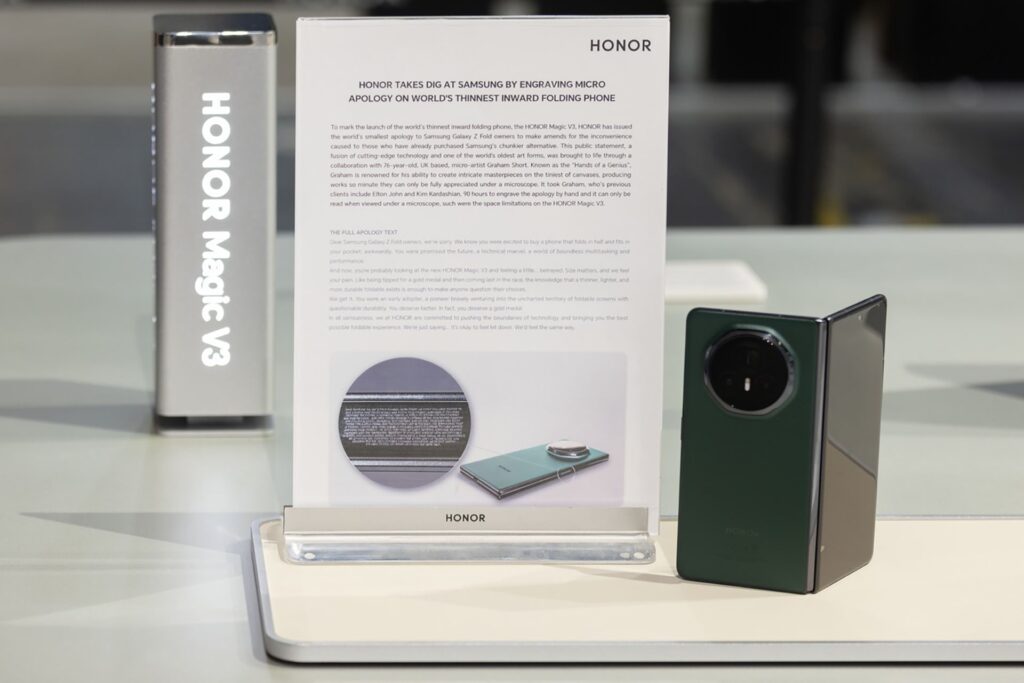 Photo of Honor’s Magic V3 foldable phone on display at IFA 2024.