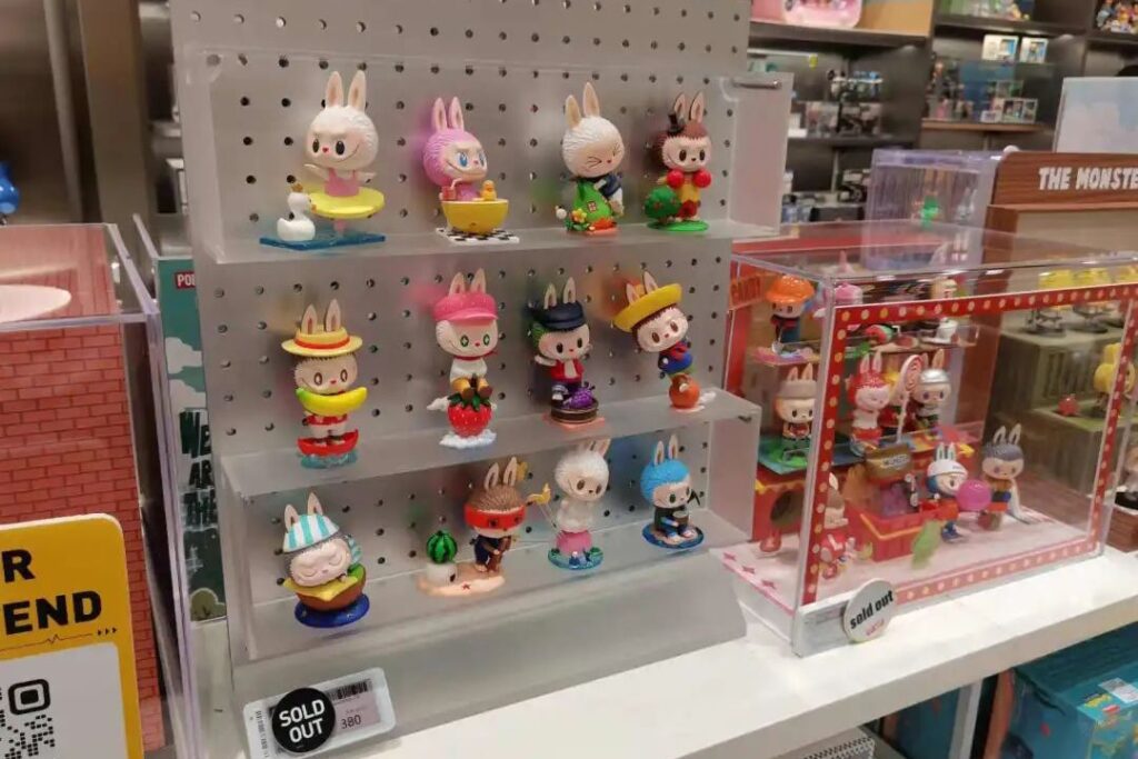 Photo of Labubu-themed products sold at Pop Mart’s store in CentralWorld in Bangkok, Thailand.