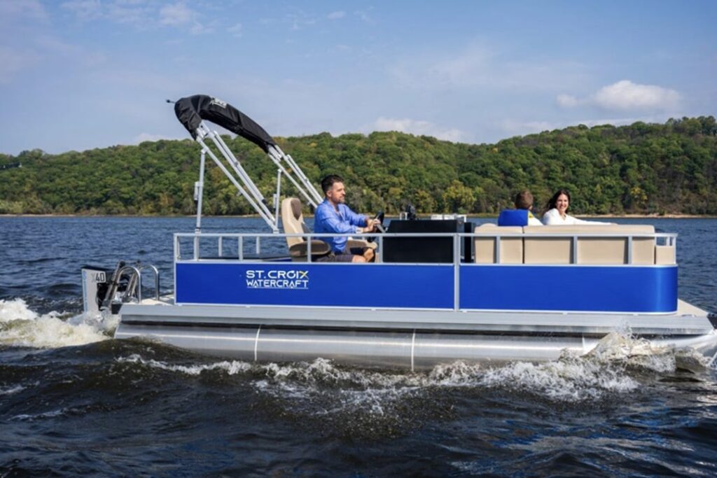 St Croix Watercraft offers electric pontoons powered by motors developed by ePropulsion.