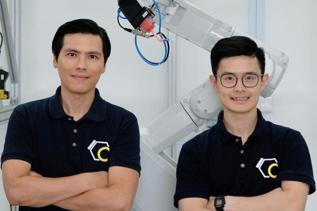 Photo of Pham Quang Cuong (left) and Hung Pham, co-founders of Eureka Robotics.