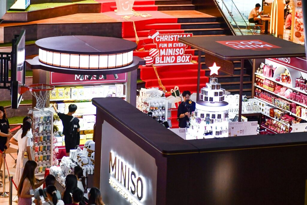 Photo of Miniso’s pop-up store at Singapore’s Funan mall.