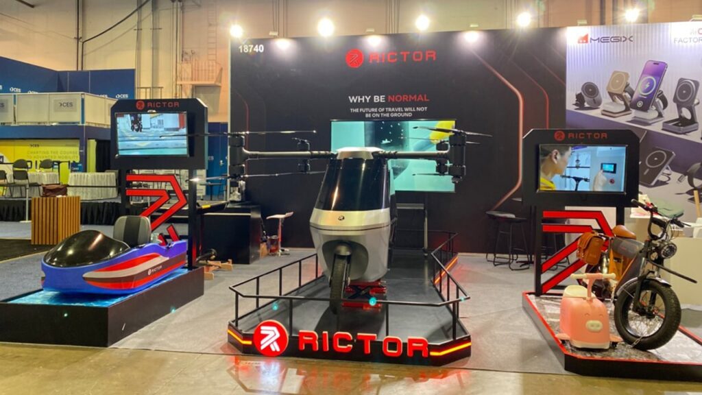 Photo shows Rictor’s booth at CES 2025.