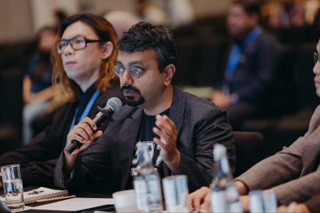 Photo of Soalen Sittampalam, lead venture architect at 1337 Ventures, speaking at the Alibaba Cloud Malaysia Demo Day held on February 27.