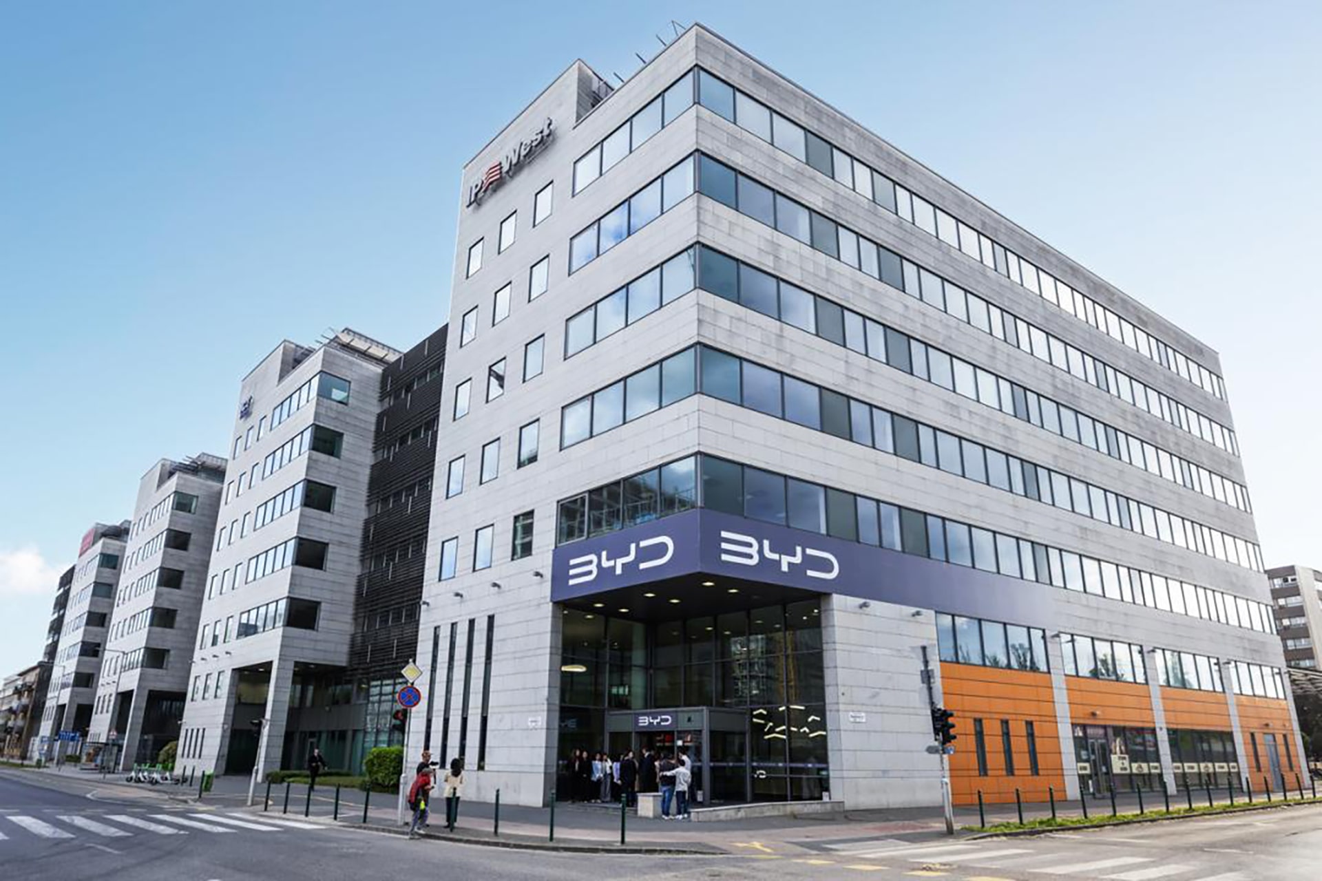 Photo of BYD’s European headquarters in Budapest, Hungary.