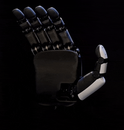GIF showcases the Apex Hand’s dexterity, with fingers mimicking the flexibility of a human hand.