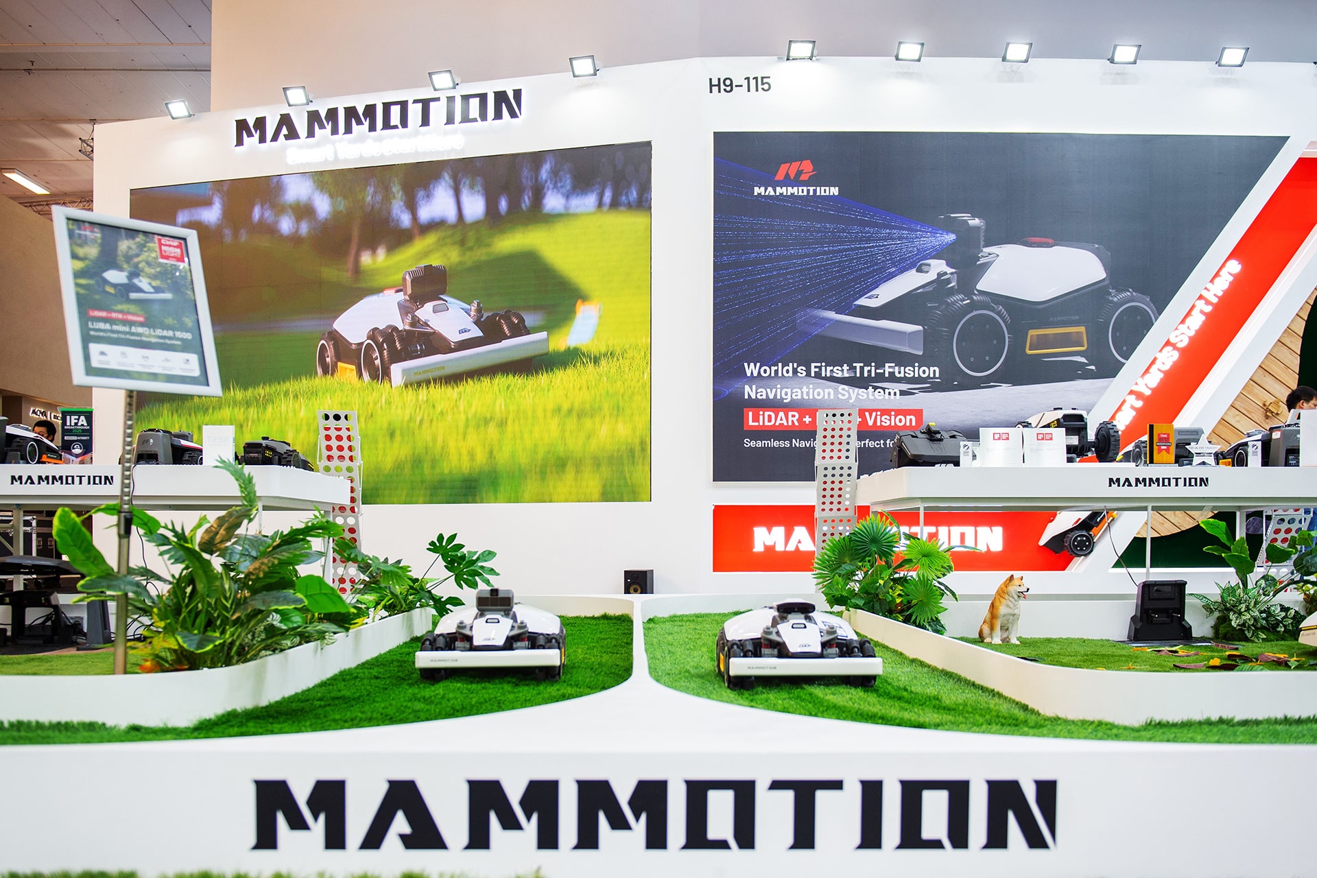 Photo shows Mammotion’s Luba mini AWD LiDAR mower (left) and Luba 2 AWD.