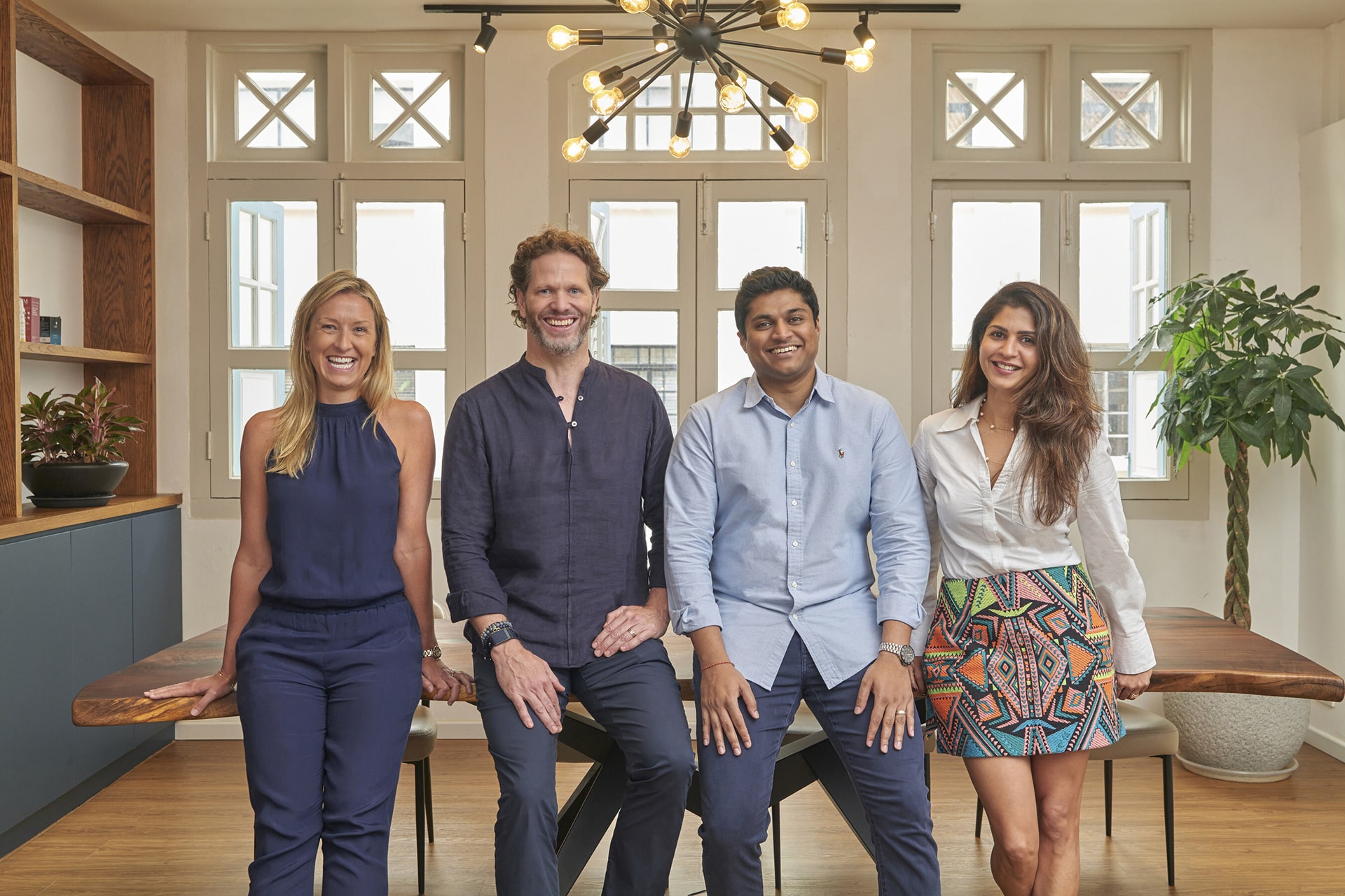 Photo of senior execs from Venturi Partners. From left to right: Lauren Burns, Nicholas Cator, Sarvesh Nevatia, and Rishika Chandan.