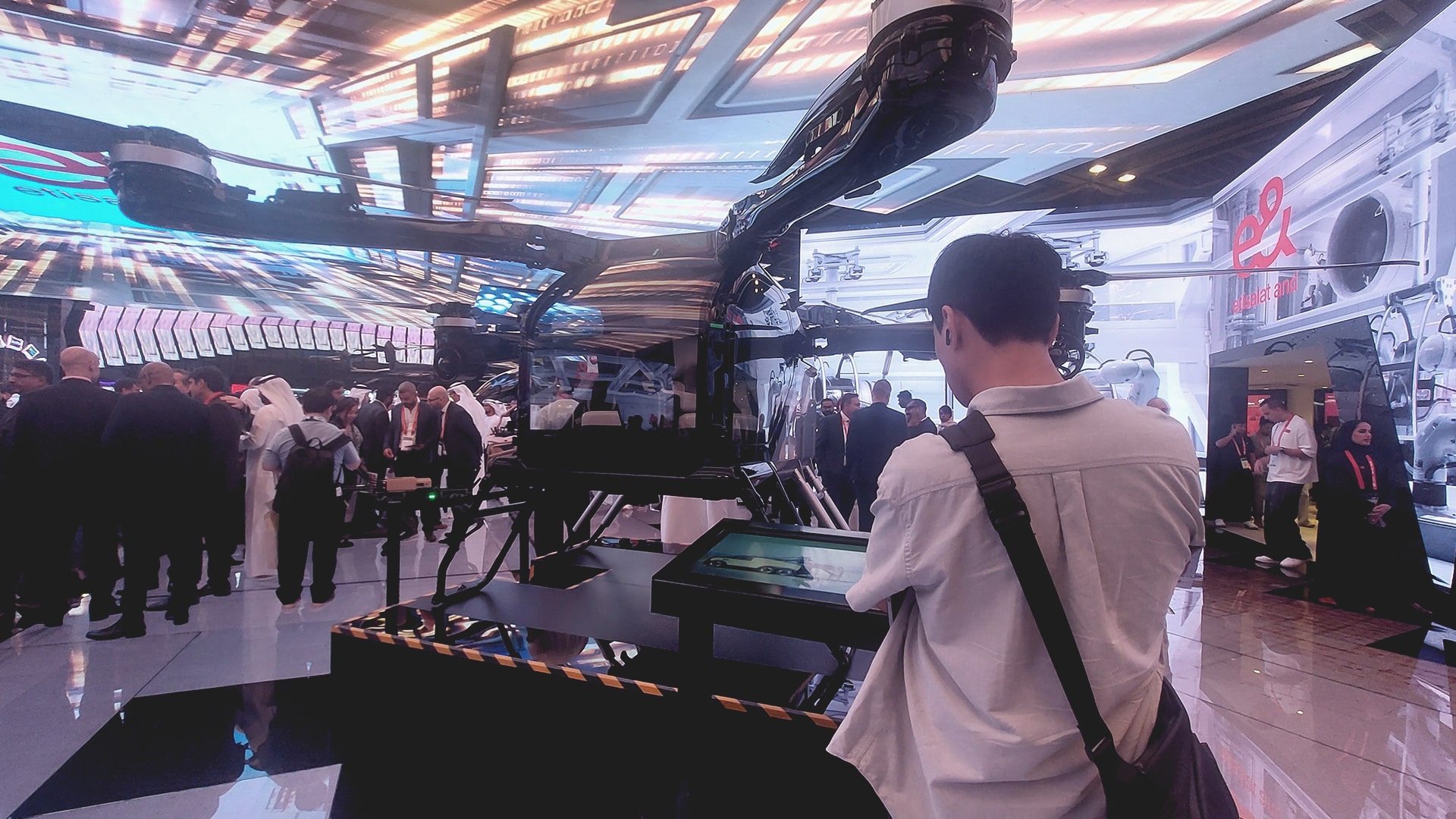 Photo of the air module of Aridge’s Land Aircraft Carrier, on display at GITEX Global 2025.