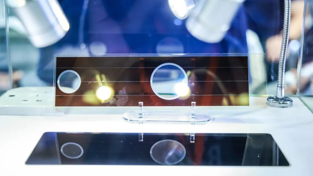 Photo of perovskite solar cells developed by Yanhe Solar. Photo source: Yanhe Solar.
