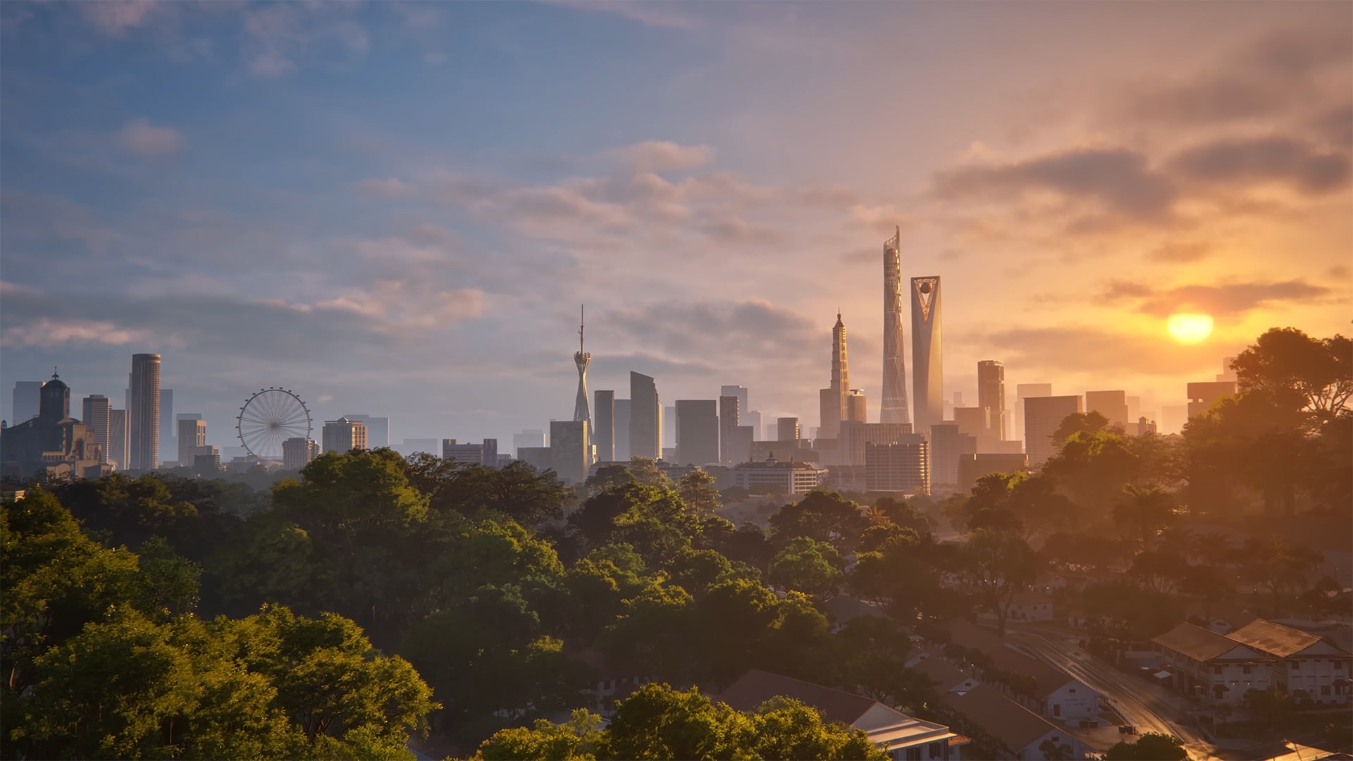 A skyline shown during the Varsapura demo.