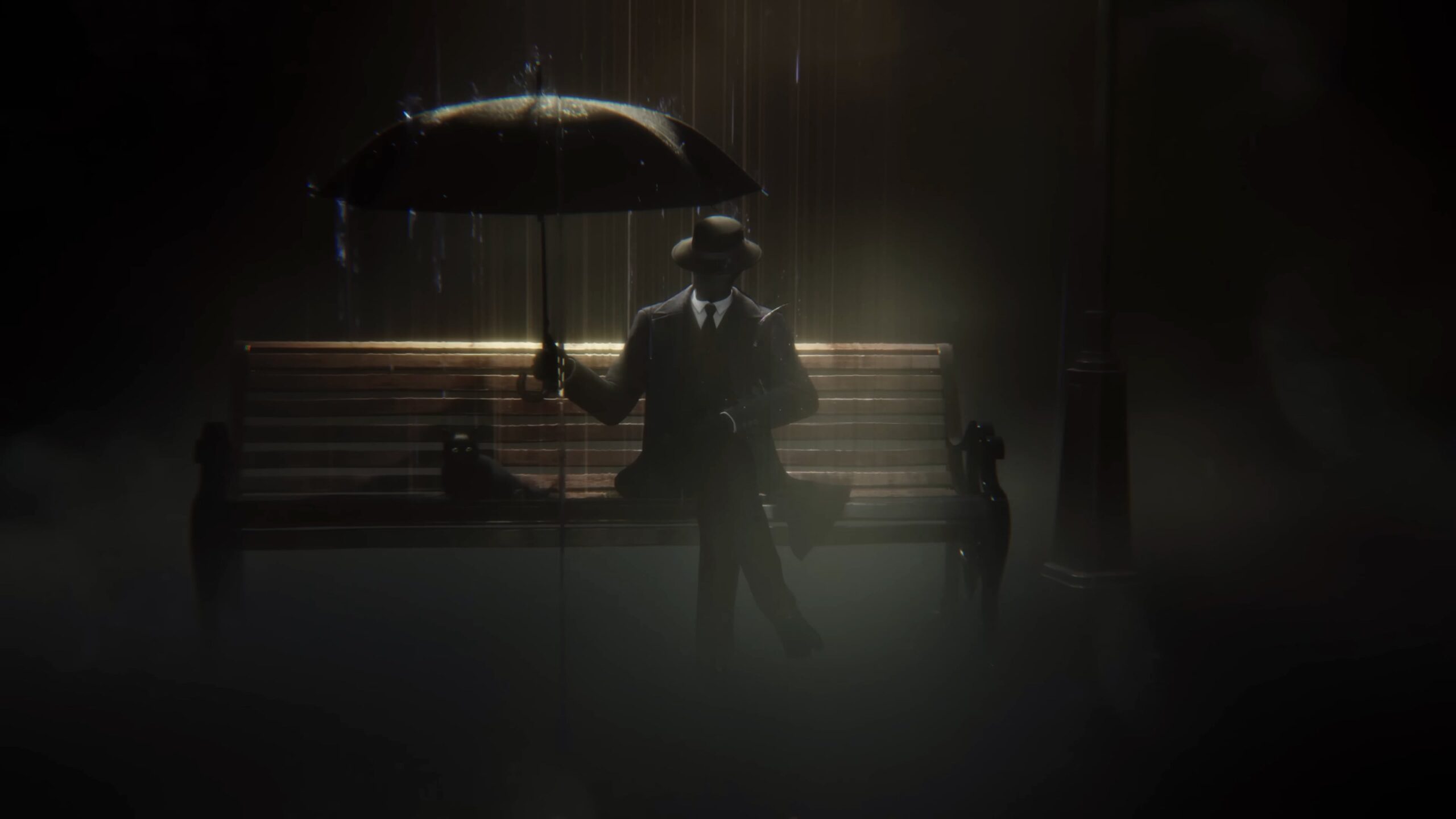 Image of Mr Shadow, who makes his first appearance in the demo in an encounter with Hollowone as she undergoes her SEAL interview.
