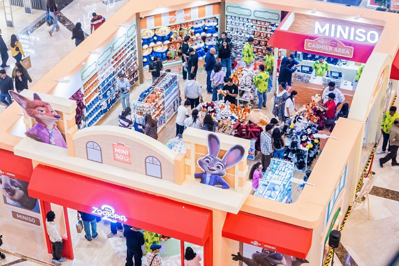 A Miniso pop-up in India featuring the company’s latest products themed after Disney’s Zootopia 2. Photo courtesy of Miniso.