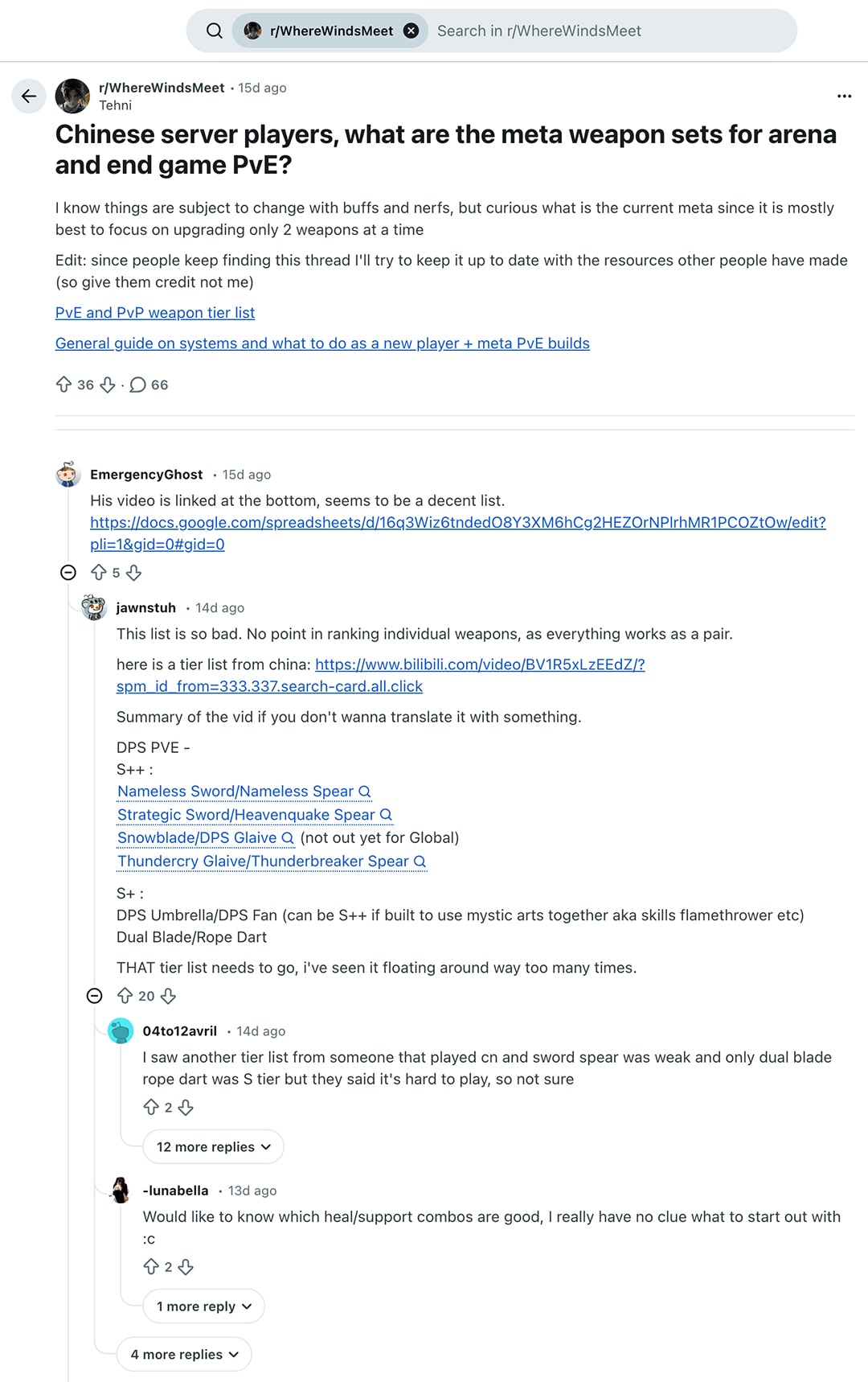 A screenshot of a Reddit thread.