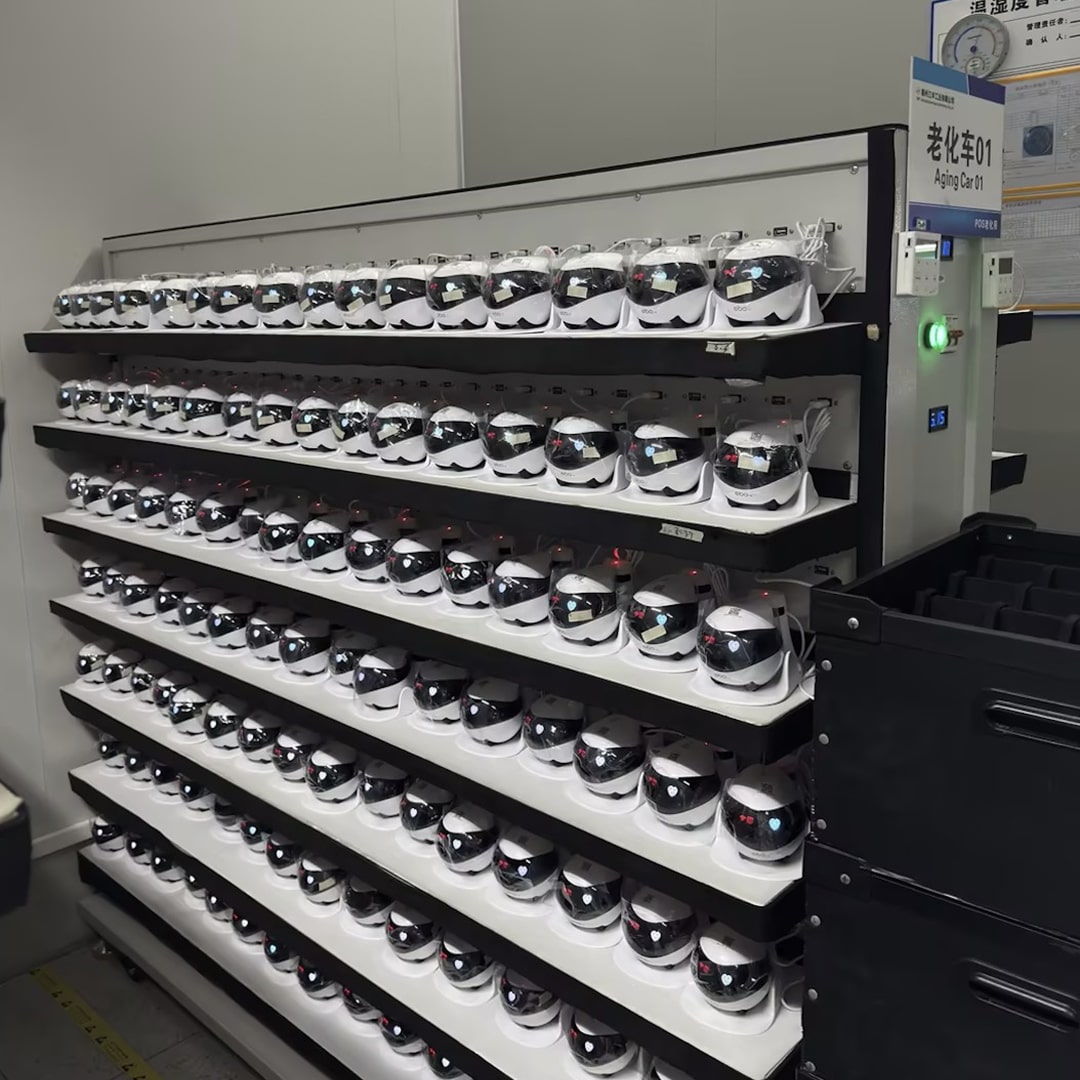 Photo shows Enabot’s production facility.