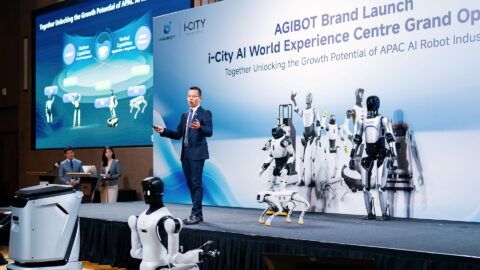 Abel Deng, Agibot’s president for the Asia Pacific and Middle East, speaking at the Malaysia launch event on January 13. Photo courtesy of Agibot.