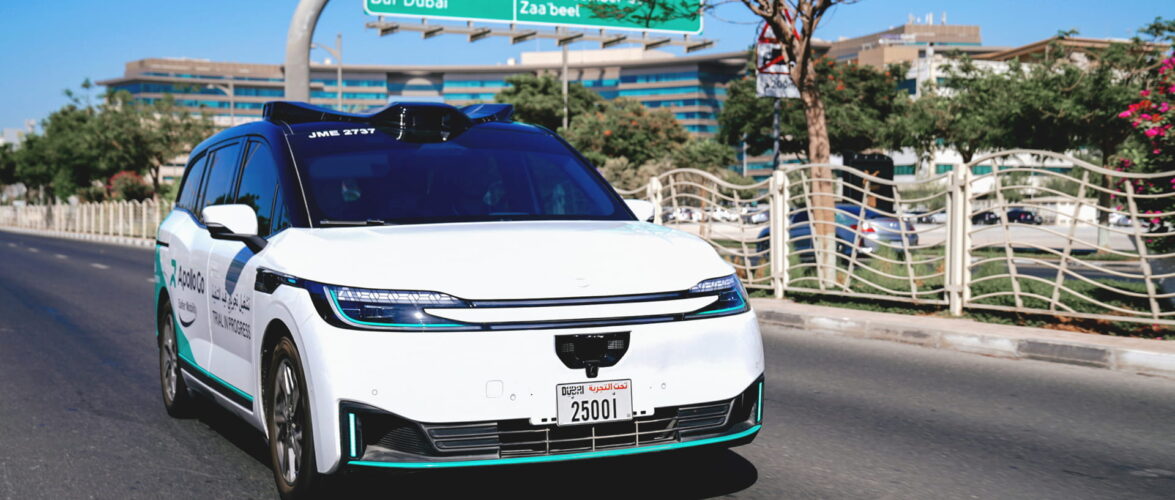 A sixth-generation RT6 autonomous vehicle operated by Baidu’s Apollo Go in Dubai, UAE. Photo courtesy of the company.