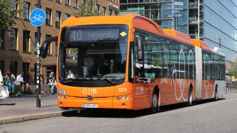 An electric BYD bus operating in Helsinki, Finland. Photo source: Dreamstime (<a href="https://www.dreamstime.com/rolandm_info" style="border-bottom: 1px solid #1266f1; text-decoration: none;" onmouseover="this.style.color='#1266f1'" onmouseout="this.style.color=''">Roland Magnusson</a>, ID: 254286385).