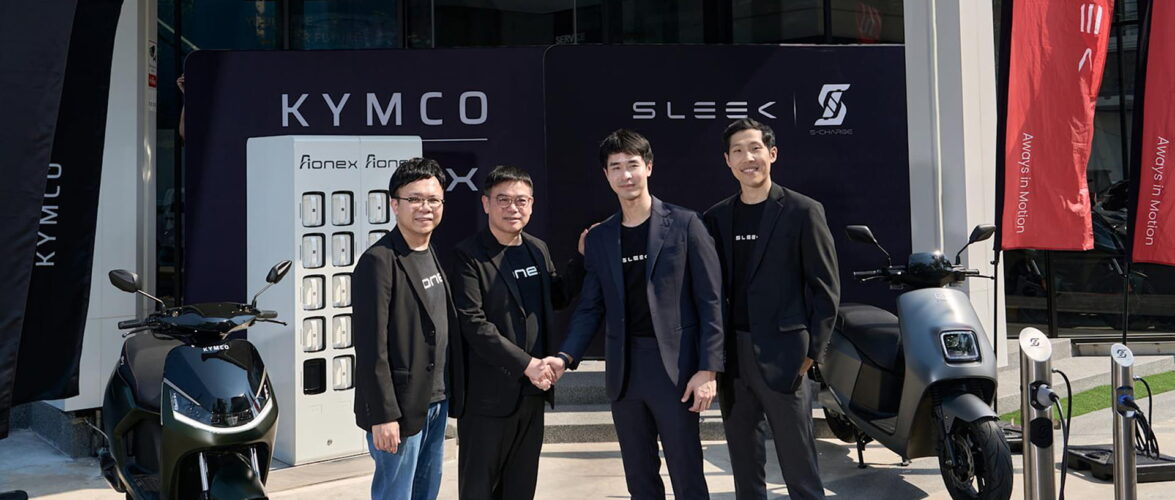 From left to right: Joseph Lin, investment manager at Kymco Capital; Gary Ting, CEO of Kymco Capital; Kantinan Tunveenukoon, CEO of Sleek EV; and Ong Zhang Quan, COO of Sleek EV. Photo courtesy of Sleek EV.